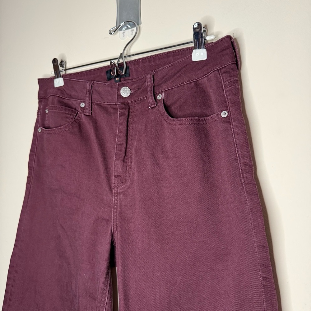 QUINCE Bella Wide Leg Stretch Jeans 28” Inseam in Wine Tasting - Picture 3 of 9